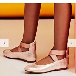 Kidpik Distressed Ankle Strap Ballet